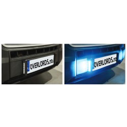 Set 2 stroboscoape auto LED dreptunghiulare Prime 2x6 LED-uri cu sistem de prindere la numarul de inmatriculare